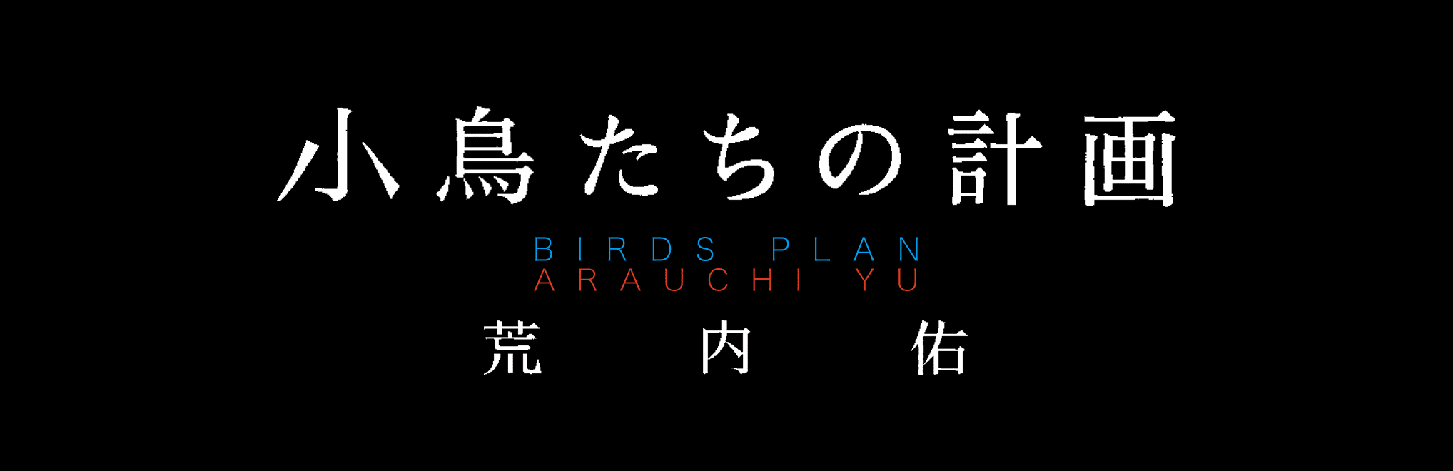 小鳥たちの計画  荒内佑 著