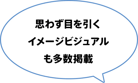 思わず目を引くイメージビジュアルも多数掲載